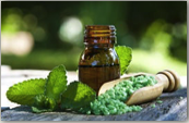 Tincture in glass bottle